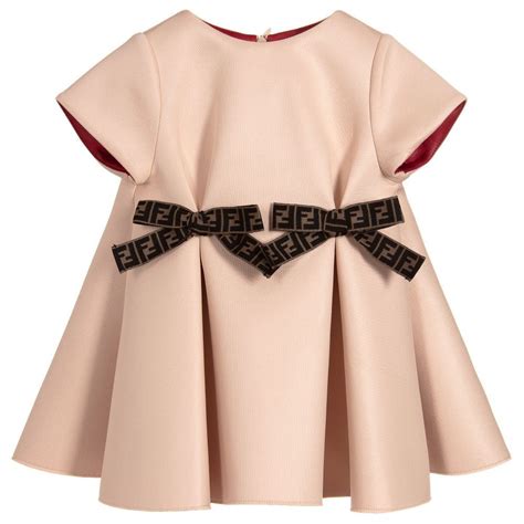 fendi baby girls pink shiny neoprene dress|fendi baby girl sweatpants.